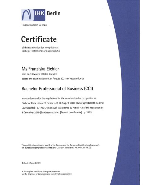 bachelor professional of business cci